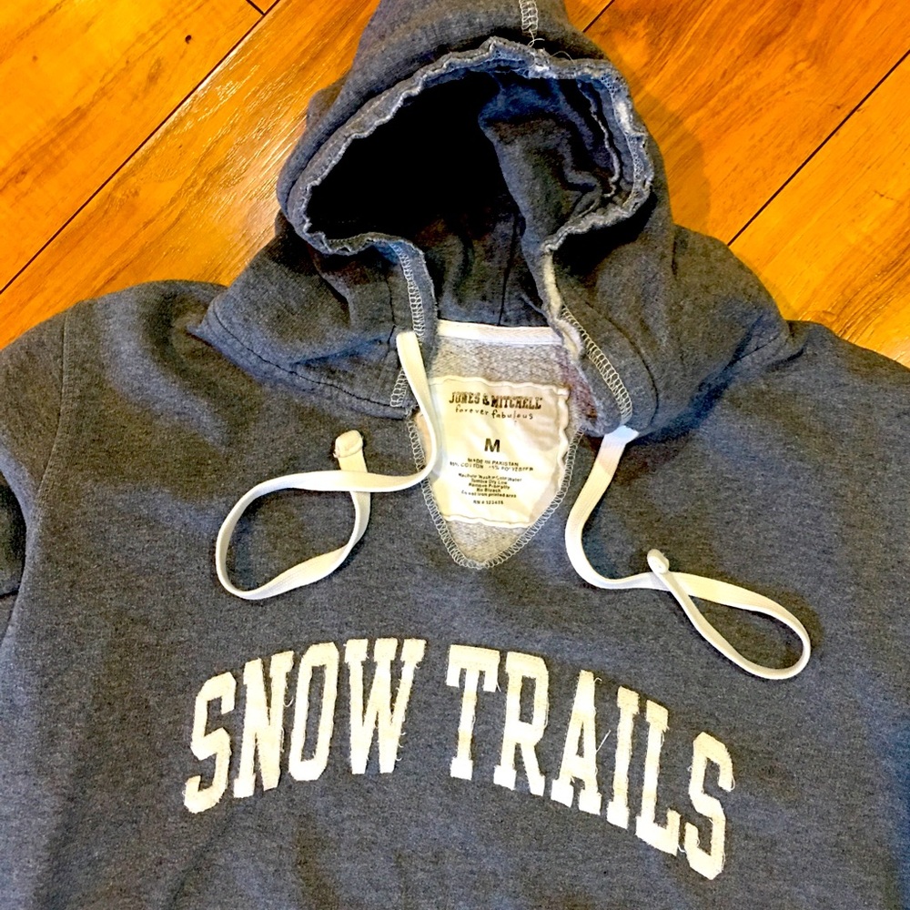 Snow Trails winter Ohio grey gray hoodie sweatshirt top small